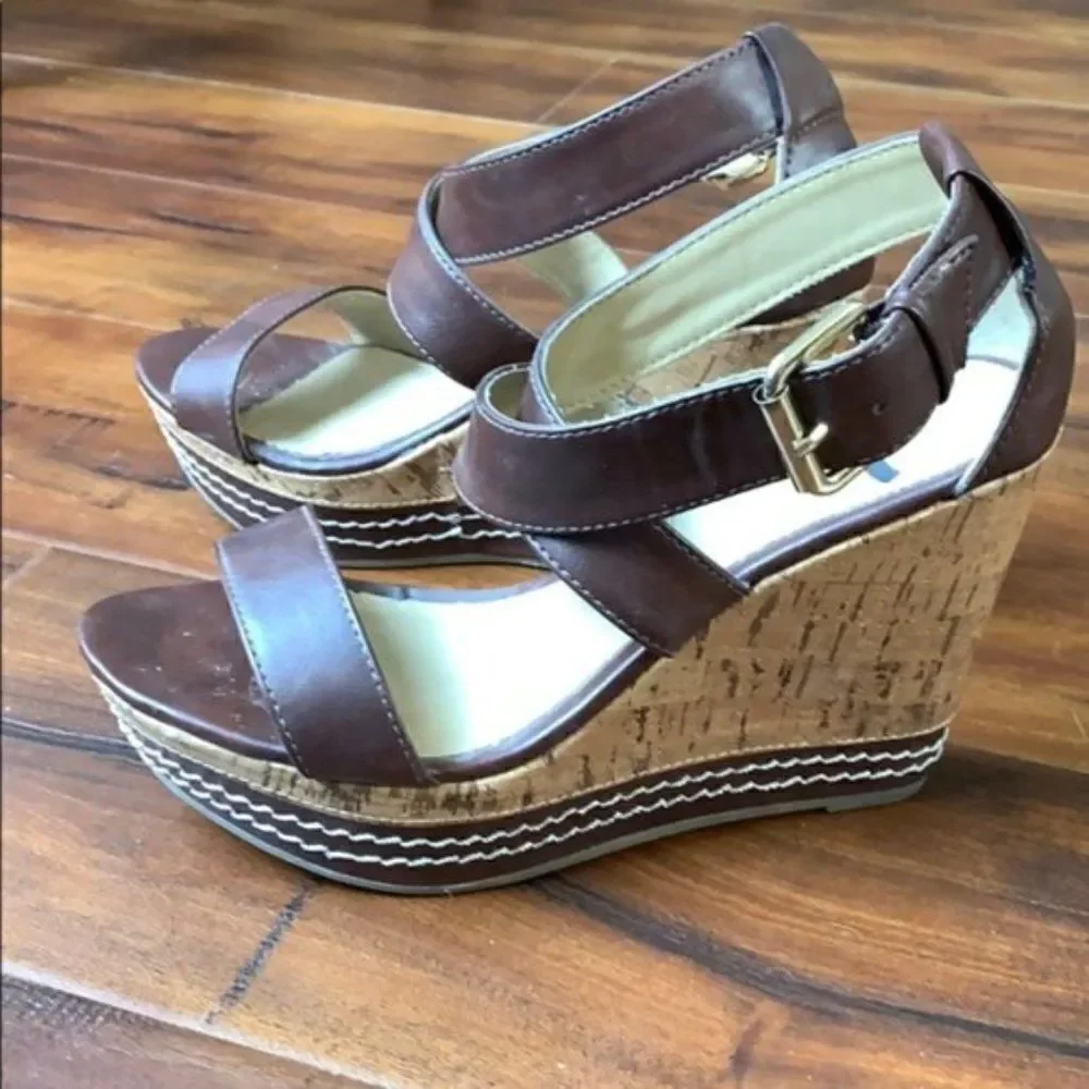 𝅺SHANGHAI Wedge Cork Sandals - Report Shoes